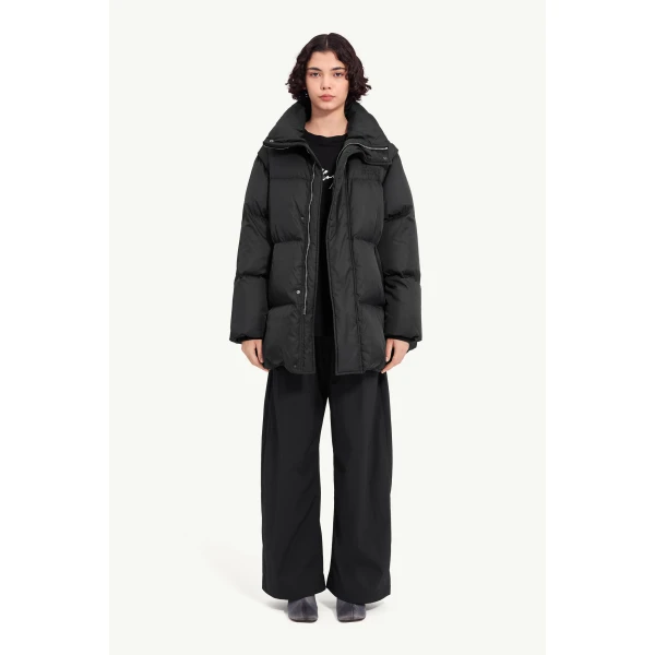 MM6 Maison Margiela Nylon Puffer Jacket in Black, view 2 | Jackets | Luxury Shoes 