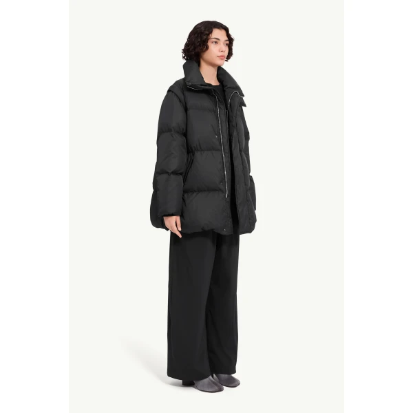 MM6 Maison Margiela Nylon Puffer Jacket in Black, view 3 | Jackets | Luxury Shoes 