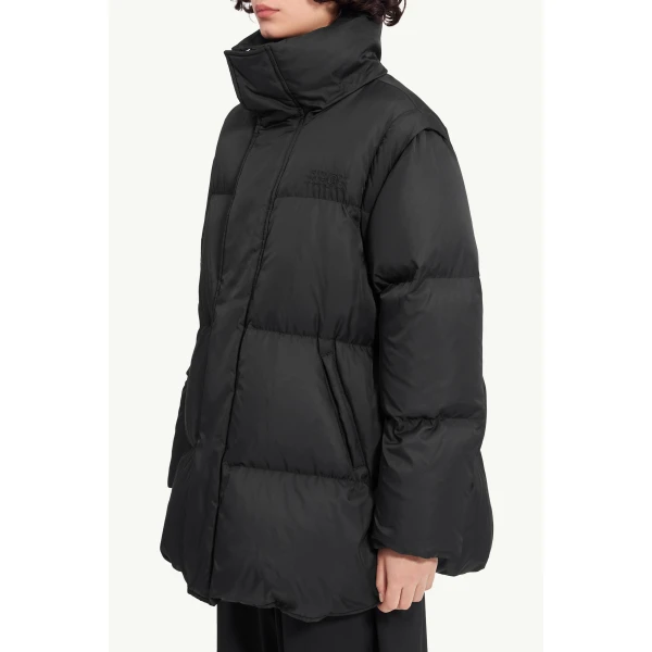 MM6 Maison Margiela Nylon Puffer Jacket in Black, view 5 | Jackets | Luxury Shoes 