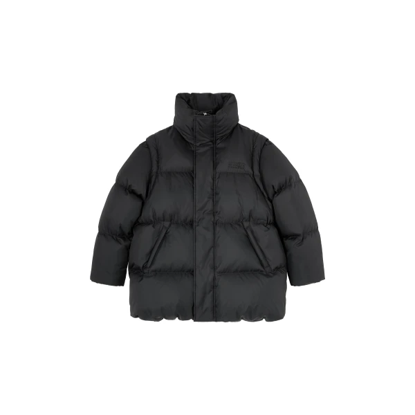 MM6 Maison Margiela Nylon Puffer Jacket in Black | Jackets | Luxury Shoes 