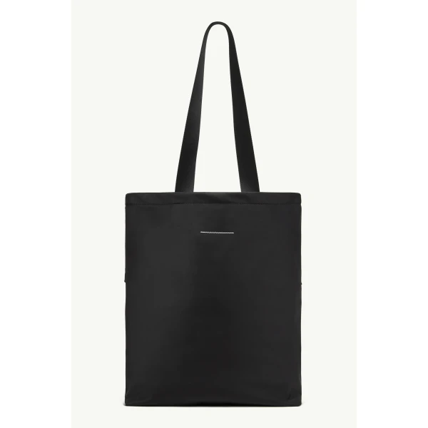 MM6 Maison Margiela Nylon Shopping Bag in Black, view 4 | Totes & Top-Handle Bags | Luxury Shoes 