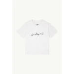 MM6 Maison Margiela Overdyed Handwritten-Print T-Shirt in White | T-shirts | Luxury Shoes 