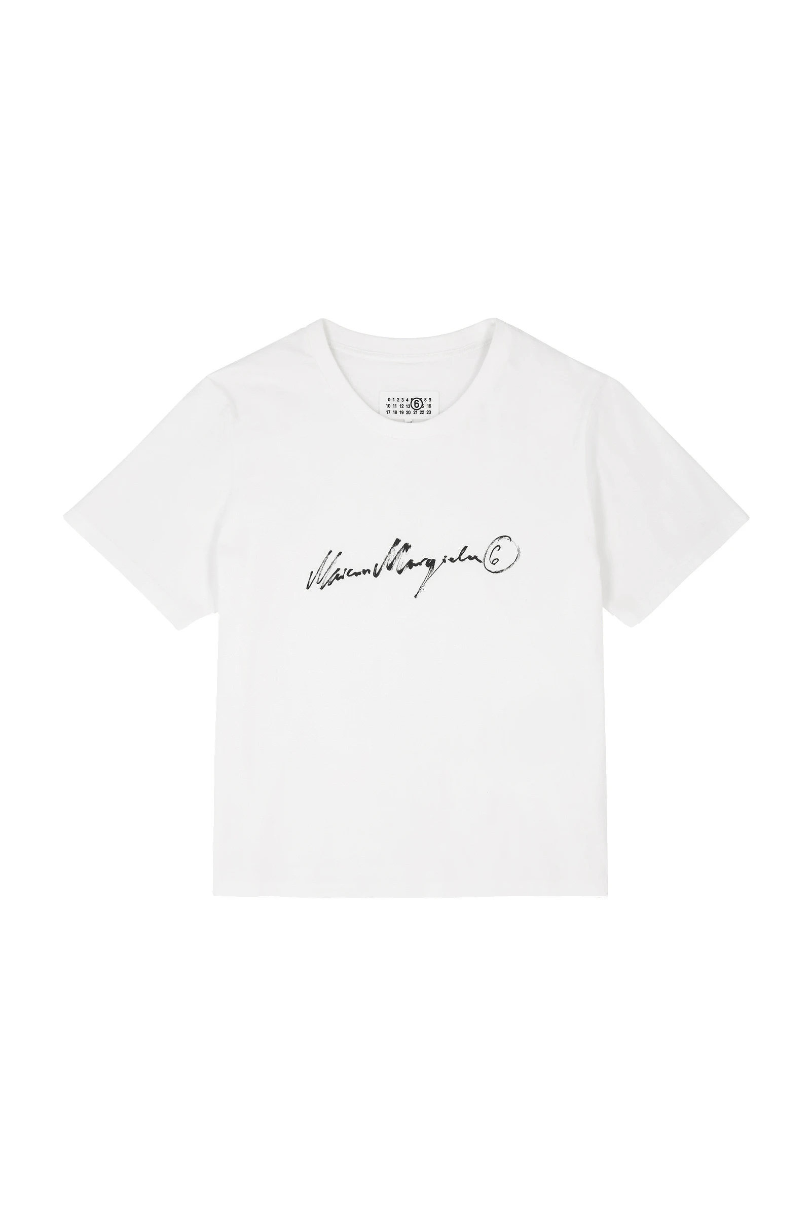 MM6 Maison Margiela Overdyed Handwritten-Print T-Shirt in White MM6 Maison Margiela Overdyed Handwritten-Print T-Shirt in White | T-shirts | Luxury Shoes
