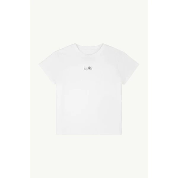 MM6 Maison Margiela Overdyed Jersey T-Shirt in White, view 6 | T-shirts | Luxury Shoes 
