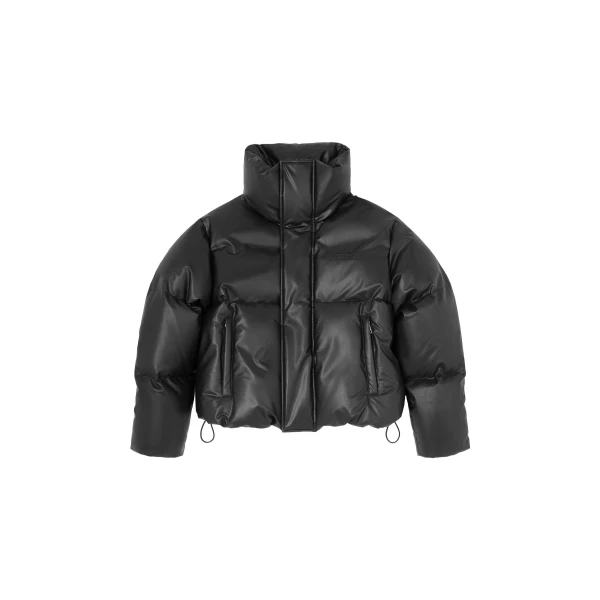 MM6 Maison Margiela Padded Faux Leather Jacket in Black | Leather Jackets | Luxury Shoes 