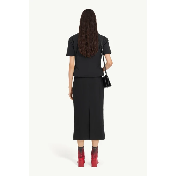 MM6 Maison Margiela Padded Polo Top in Black, view 4 | Short Sleeved | Luxury Shoes 