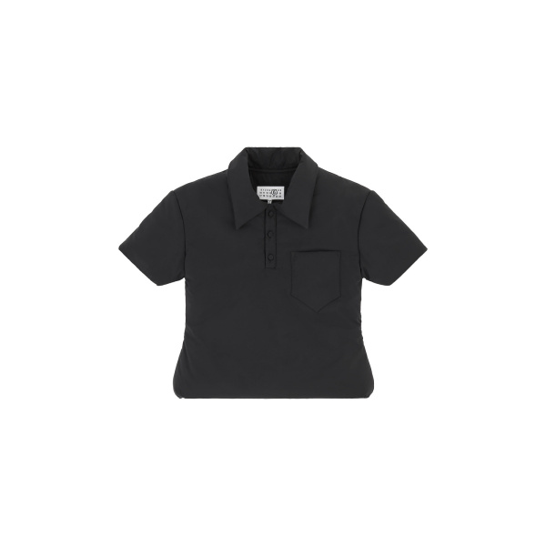MM6 Maison Margiela Padded Polo Top in Black | Short Sleeved | Luxury Shoes 