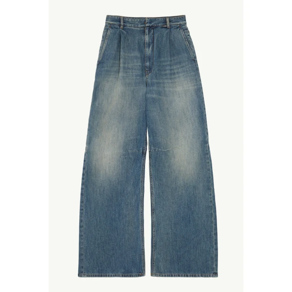 MM6 Maison Margiela Panelled Wide-Leg Jeans in Blue, view 6 | Denim | Luxury Shoes 
