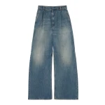 MM6 Maison Margiela Panelled Wide-Leg Jeans in Blue | Denim | Luxury Shoes 