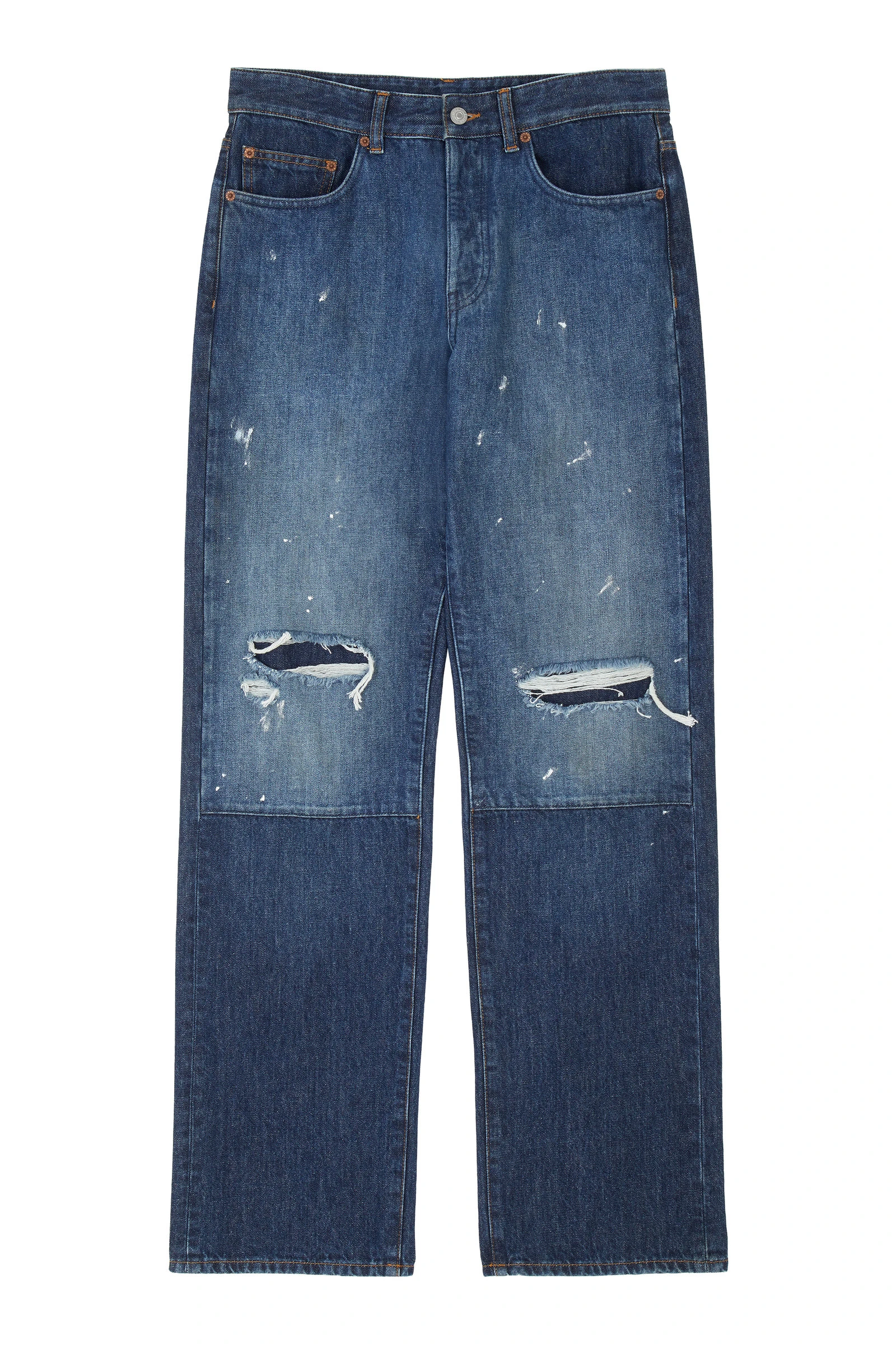 MM6 Maison Margiela Patchwork Barrel-Leg Jeans in Blue MM6 Maison Margiela Patchwork Barrel-Leg Jeans in Blue | Denim | Luxury Shoes