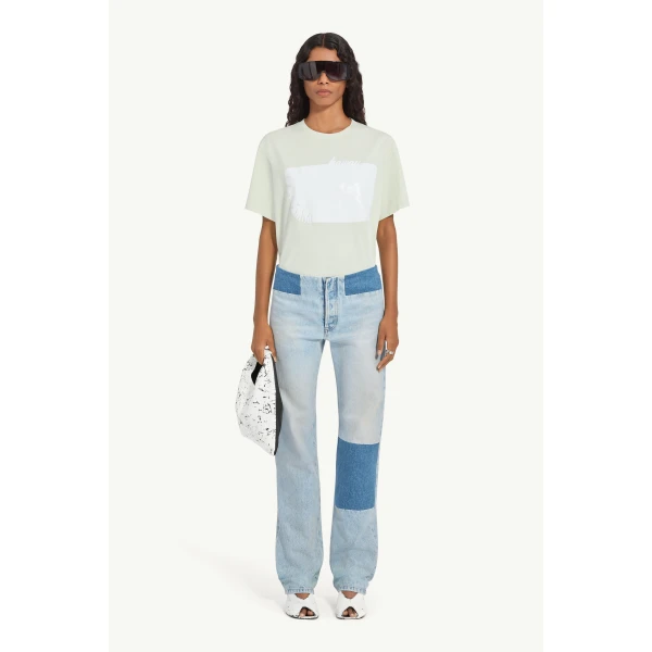 MM6 Maison Margiela Patchwork Jeans in Blue, view 2 | Denim | Luxury Shoes 