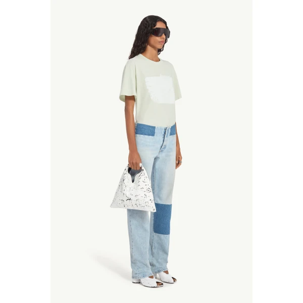 MM6 Maison Margiela Patchwork Jeans in Blue, view 3 | Denim | Luxury Shoes 