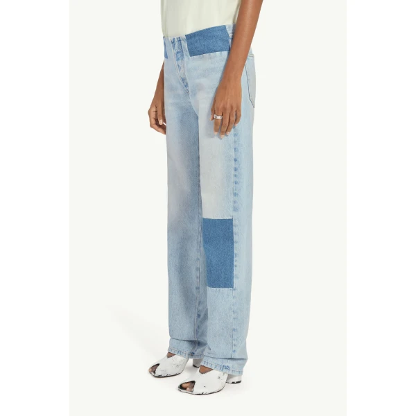 MM6 Maison Margiela Patchwork Jeans in Blue, view 5 | Denim | Luxury Shoes 