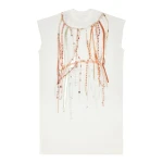 MM6 Maison Margiela Pearl Jersey Dress in White | Maxi Dresses | Luxury Shoes 
