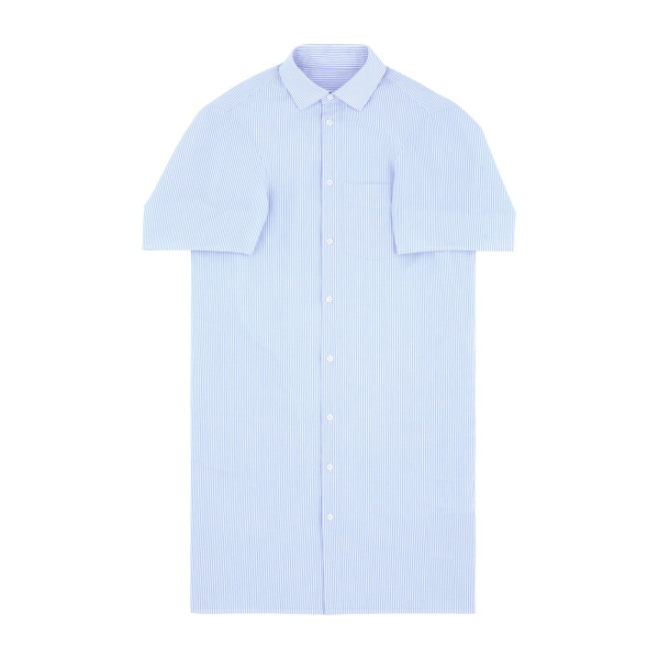 MM6 Maison Margiela Poplin Shirt Dress in White and Light Blue | Shirtdress | Luxury Shoes 
