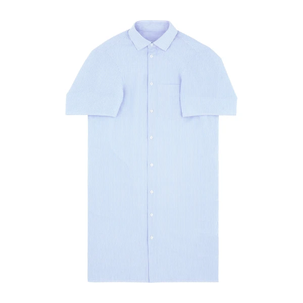 MM6 Maison Margiela Poplin Shirt Dress in White and Light Blue | Shirtdress | Luxury Shoes 