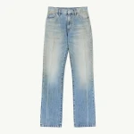 MM6 Maison Margiela Printed-Line Straight-Leg Jeans in Blue | Denim | Luxury Shoes 