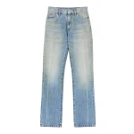 MM6 Maison Margiela Printed-Line Straight-Leg Jeans in Blue | Denim | Luxury Shoes 