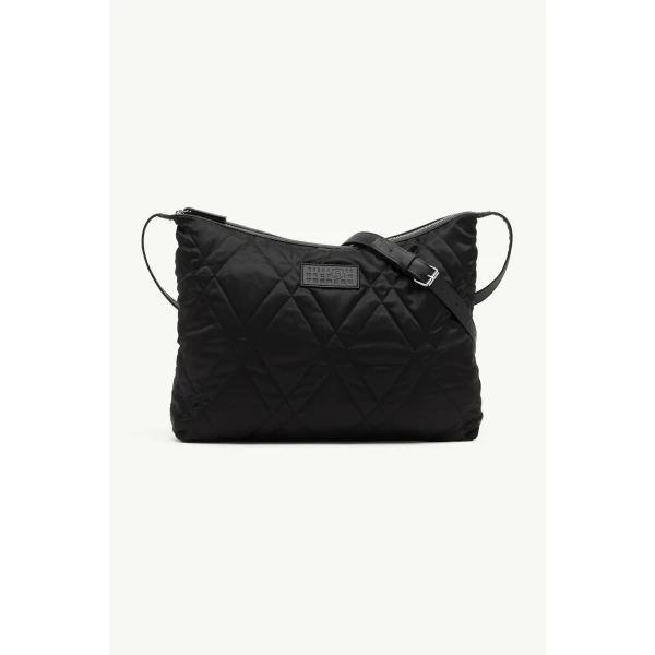MM6 Maison Margiela Quilted Nylon Medium Crossbody Bag in Black, view 2 | Shoulder & Crossbody Bags | Luxury Shoes 