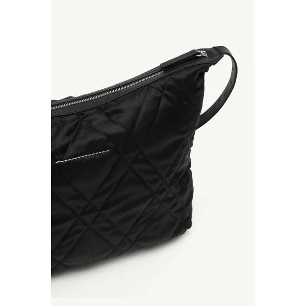 MM6 Maison Margiela Quilted Nylon Medium Crossbody Bag in Black, view 6 | Shoulder & Crossbody Bags | Luxury Shoes 