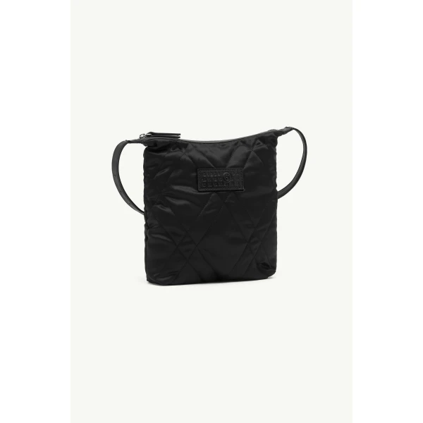 MM6 Maison Margiela Quilted Nylon Small Crossbody Bag in Black, view 3 | Shoulder & Crossbody Bags | Luxury Shoes 