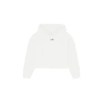 MM6 Maison Margiela Raw-Edge Boxy Hooded Sweatshirt in White | Hoodies | Luxury Shoes 