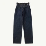 MM6 Maison Margiela Raw Edge Waist Denim Jeans in Dark Blue | Denim | Luxury Shoes 