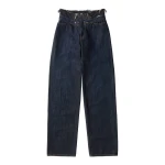 MM6 Maison Margiela Raw Edge Waist Denim Jeans in Dark Blue | Denim | Luxury Shoes 