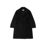 MM6 Maison Margiela Raw-Edge Wool Coat in Black | Wool Coat | Luxury Shoes 