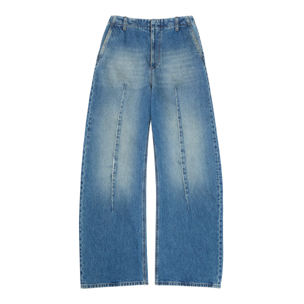MM6 Maison Margiela Raw-Seam Barrel-Leg Jeans in Blue | Denim | Luxury Shoes 