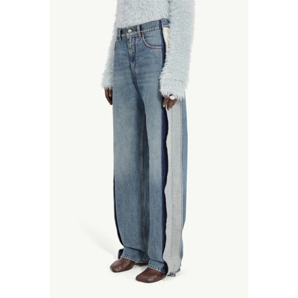 MM6 Maison Margiela Reduced-Panel Straight-Leg Jeans in Blue, view 5 | Denim | Luxury Shoes 
