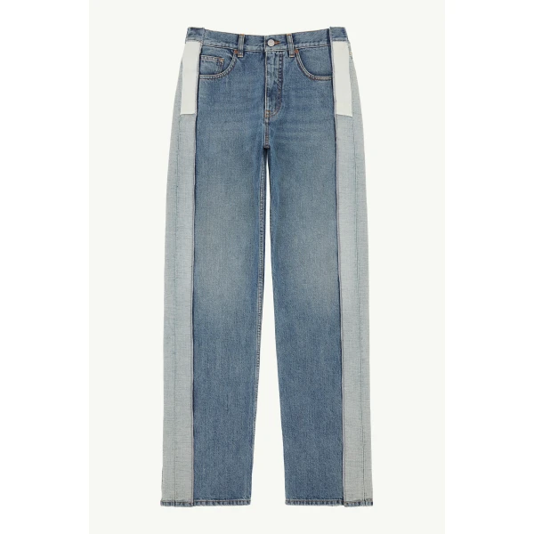 MM6 Maison Margiela Reduced-Panel Straight-Leg Jeans in Blue, view 6 | Denim | Luxury Shoes 