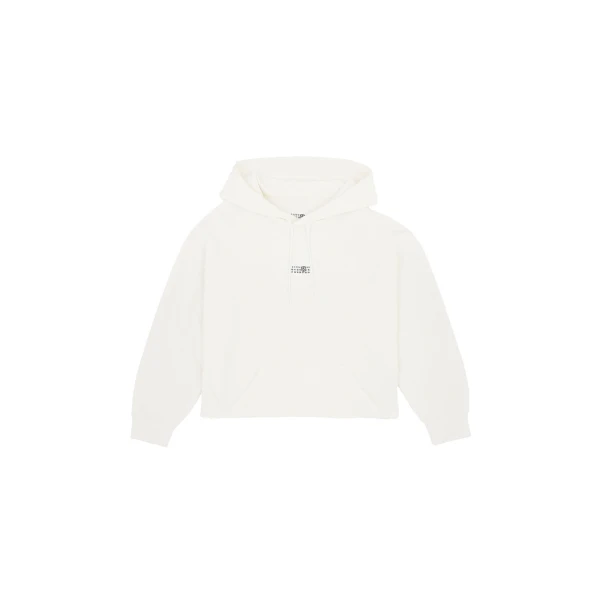 Relaxed Hooded Sweatshirt in White