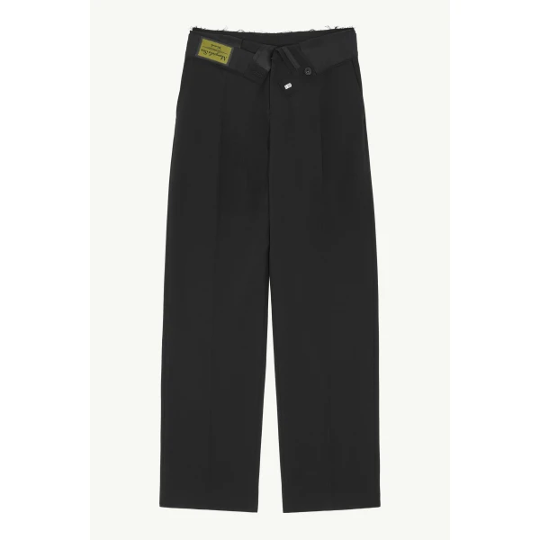 MM6 Maison Margiela Reverse Waistband Trousers in Black, view 6 | Tailored pants | Luxury Shoes 