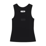 MM6 Maison Margiela Ribbed Jersey Tank Top in Black | Sleeveless | Luxury Shoes 