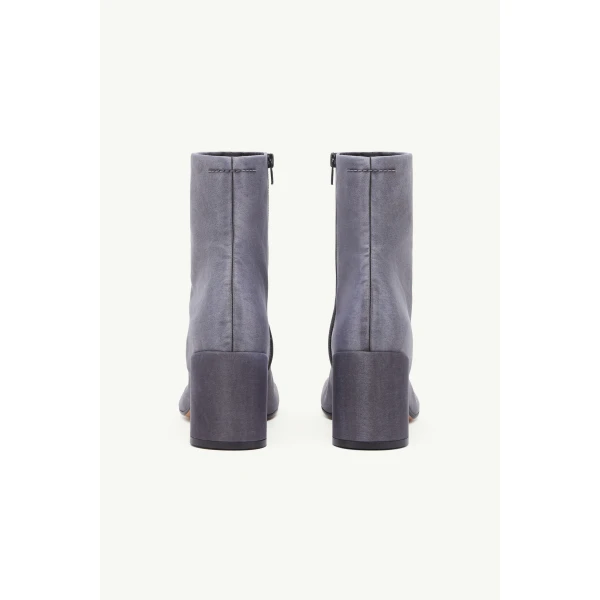 MM6 Maison Margiela Satin Anatomic Ankle Boots in Grey, view 4 | Boots | Luxury Shoes 