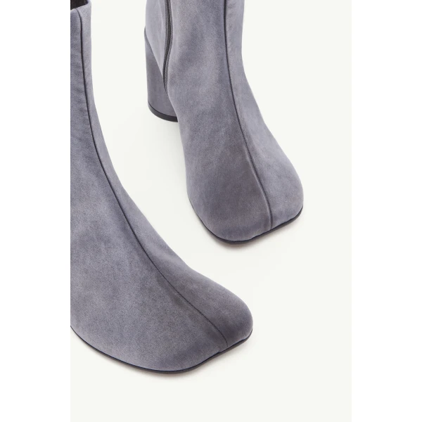 MM6 Maison Margiela Satin Anatomic Ankle Boots in Grey, view 5 | Boots | Luxury Shoes 