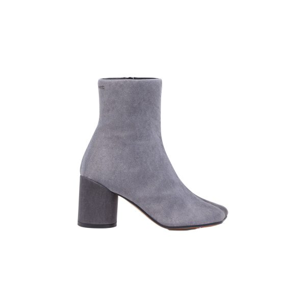 MM6 Maison Margiela Satin Anatomic Ankle Boots in Grey | Boots | Luxury Shoes 