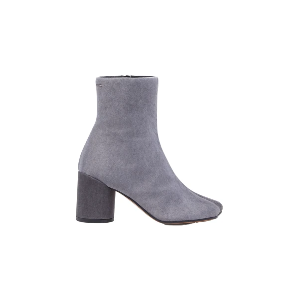 MM6 Maison Margiela Satin Anatomic Ankle Boots in Grey | Boots | Luxury Shoes 
