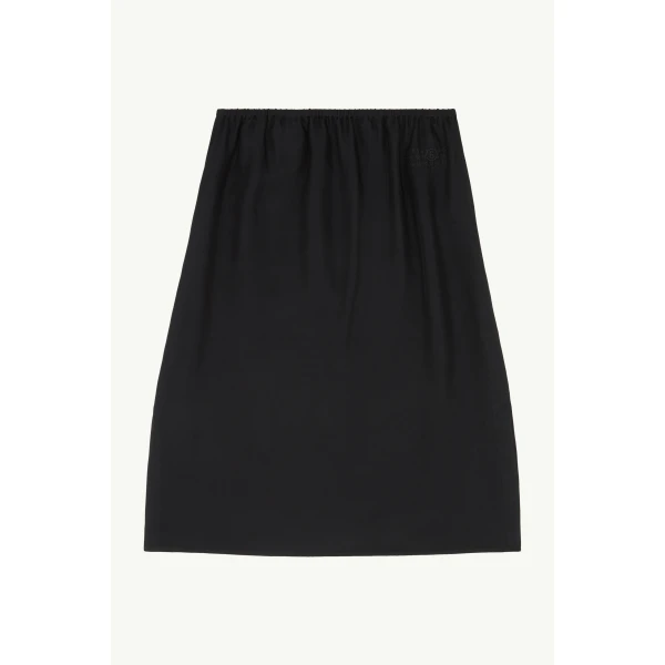 MM6 Maison Margiela Satin Midi Skirt in Black, view 6 | Midi Skirts | Luxury Shoes 