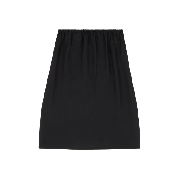 MM6 Maison Margiela Satin Midi Skirt in Black | Midi Skirts | Luxury Shoes 