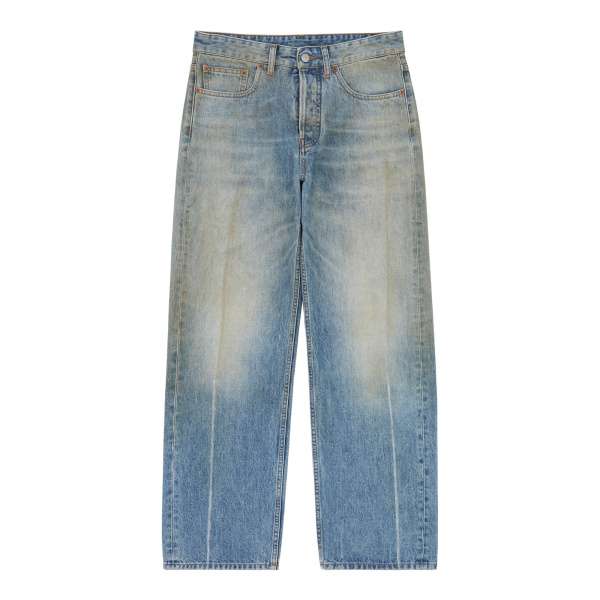 MM6 Maison Margiela Seam-Print Straight-Leg Jeans in Blue | Denim | Luxury Shoes 