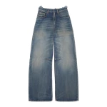 MM6 Maison Margiela Seamed Wide-Leg Jeans in Blue | Denim | Luxury Shoes 