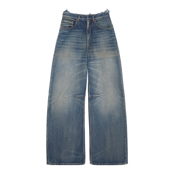 MM6 Maison Margiela Seamed Wide-Leg Jeans in Blue | Denim | Luxury Shoes 