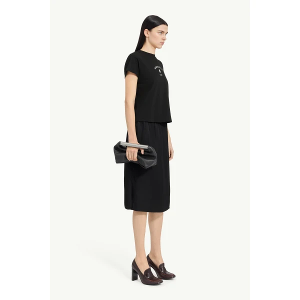 MM6 Maison Margiela Signature Jersey T-Shirt in Black, view 3 | T-shirts | Luxury Shoes 