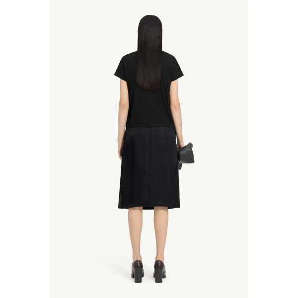 MM6 Maison Margiela Signature Jersey T-Shirt in Black, view 4 | T-shirts | Luxury Shoes 