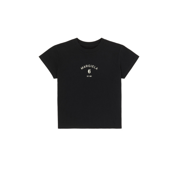 MM6 Maison Margiela Signature Jersey T-Shirt in Black | T-shirts | Luxury Shoes 