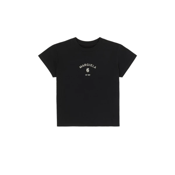 MM6 Maison Margiela Signature Jersey T-Shirt in Black | T-shirts | Luxury Shoes 