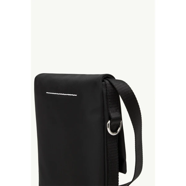 MM6 Maison Margiela Small Nylon Crossbody Bag in Black, view 6 | Shoulder & Crossbody Bags | Luxury Shoes 