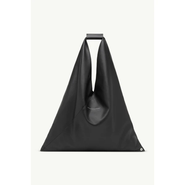 MM6 Maison Margiela Sticker-Print Japanese Bag Classic Medium in Black, view 4 | Totes & Top-Handle Bags | Luxury Shoes 